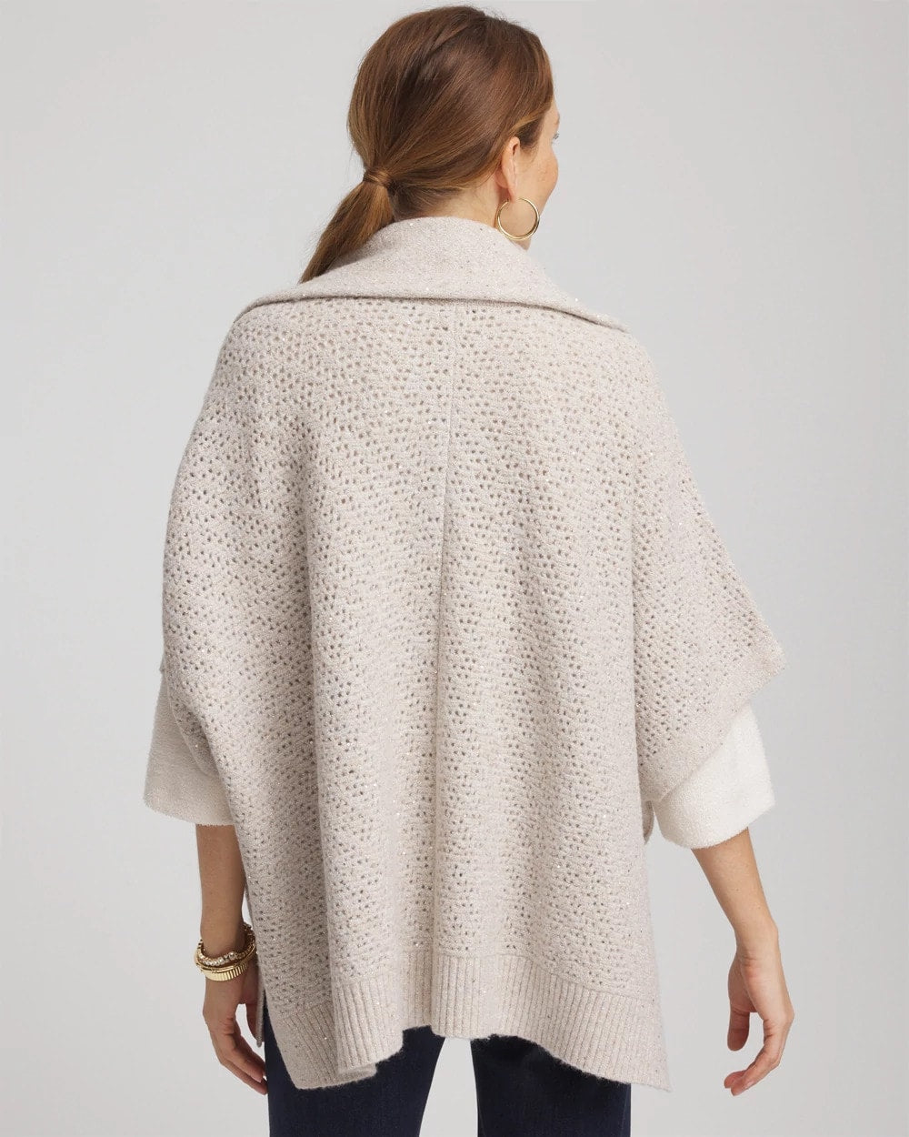 Chico's Zip-Front Collared Ruana