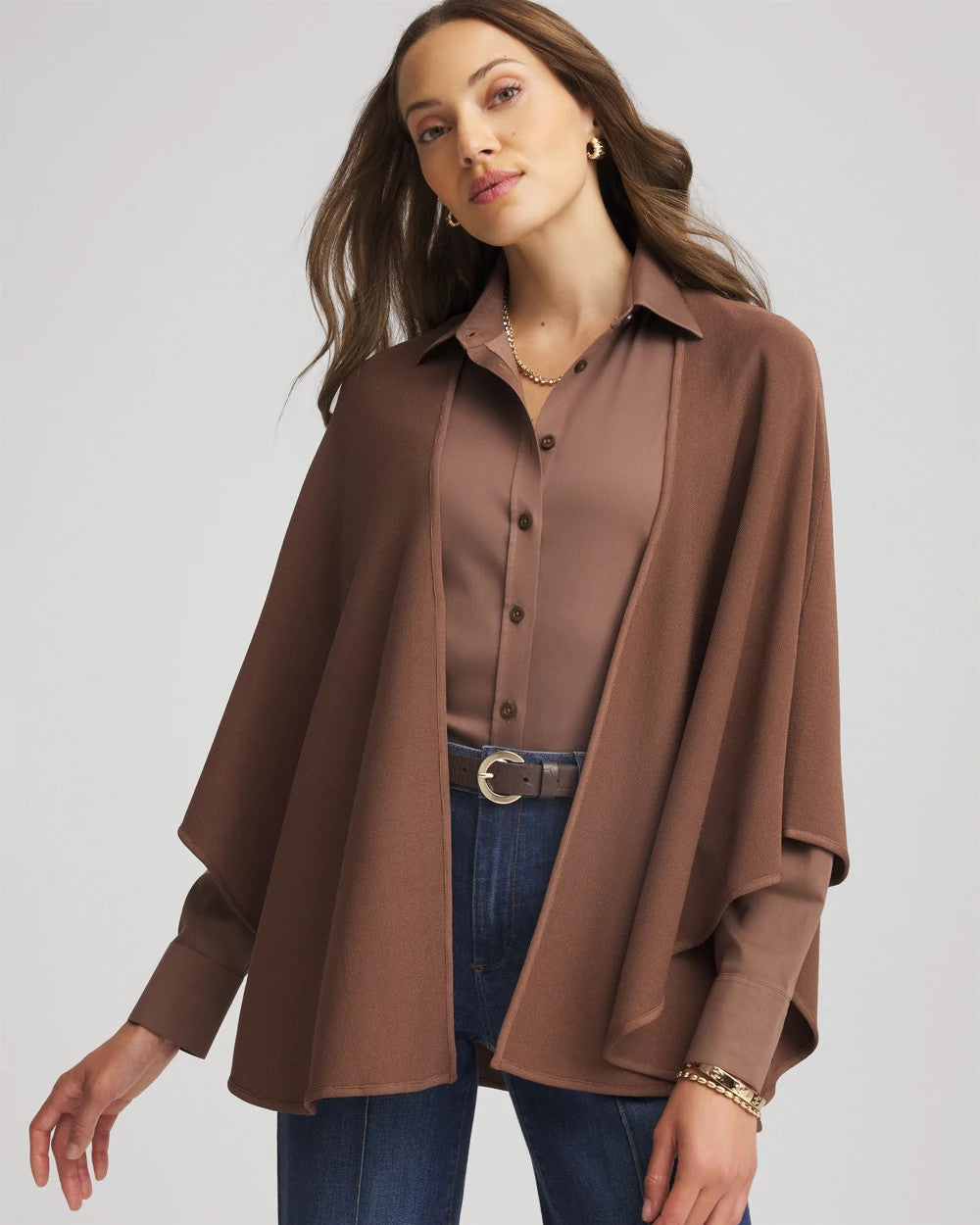 Chico's Crepe Open-Front Ruana