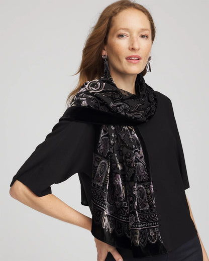 Chico's Velvet Burnout Oblong Scarf
