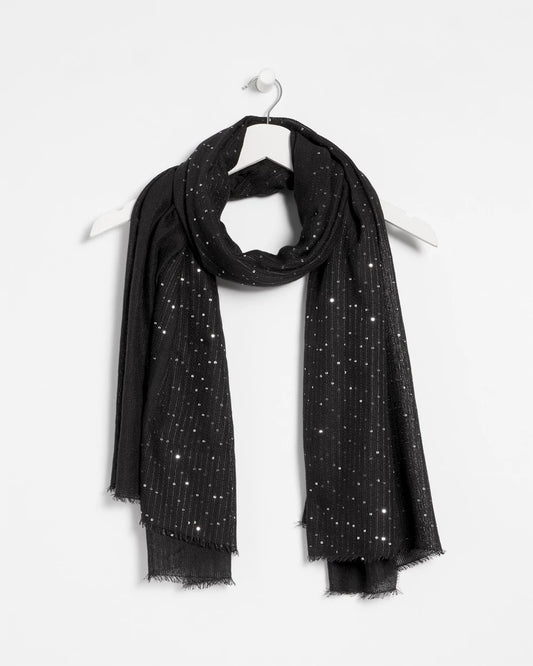 Chico's Metallic Stripe Oblong Scarf