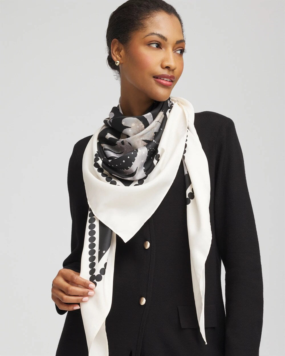 Chico's Printed Triangle Neckerchief Scarf