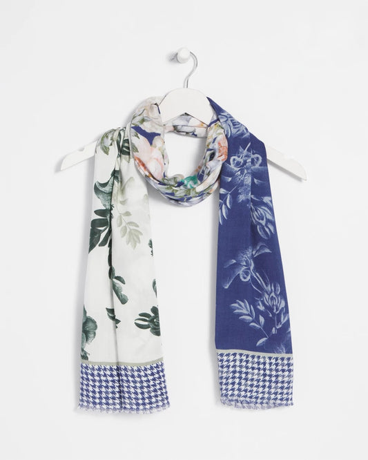 Chico's Colorblock Floral-Print Oblong Scarf