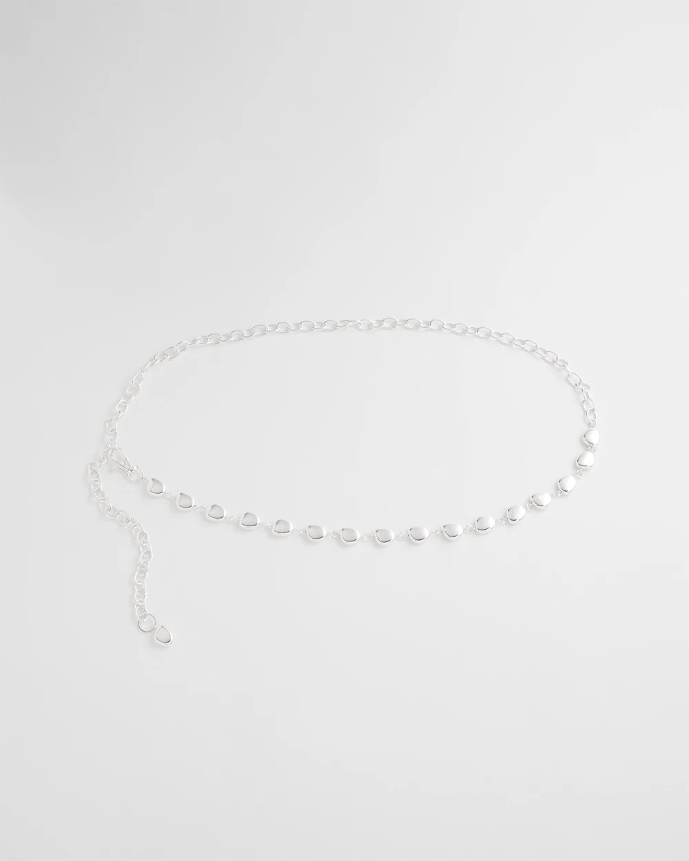 Chico's Silvertone Pebble Chain Belt