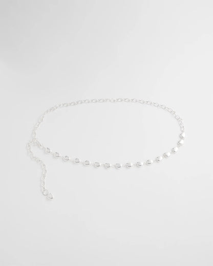 Chico's Silvertone Pebble Chain Belt