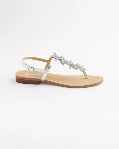 Chico's Beach Starfish T-Strap Sandals