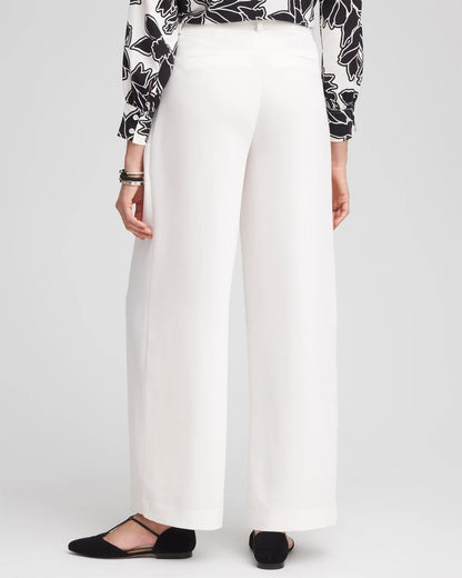 Chico's Petite Crepe Pleated Relaxed Pants