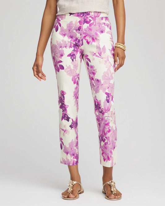 Chico's Petite Floral Brigitte™ Pull-On Slim Cropped Pants