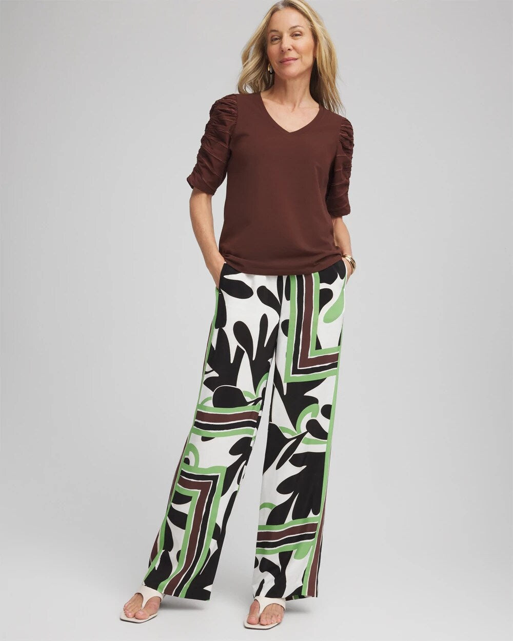 Chico's Petite Printed Silky Soft Pants