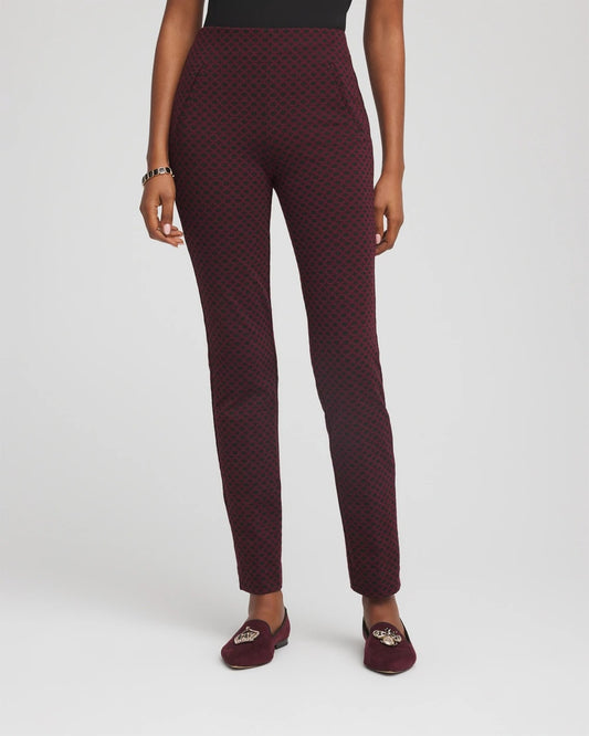 Chico's Petite Circle Jacquard Juliet Slim Ankle Pants