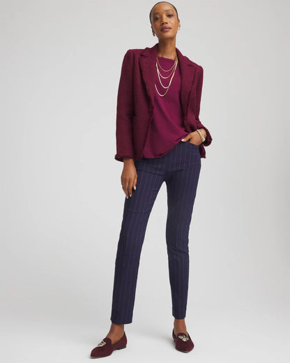 Chico's Petite Pinstriped Brigitte™ Slim Pull-On Ankle Pants