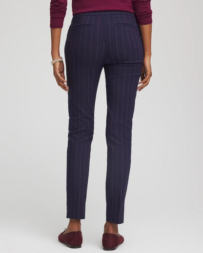 Chico's Petite Pinstriped Brigitte™ Slim Pull-On Ankle Pants