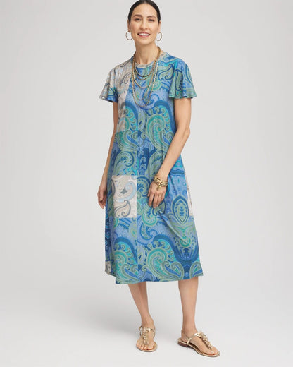Chico's Petite Trapunto Midi Jersey-Knit Dress