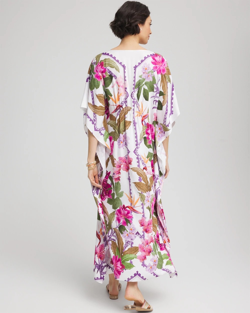 Chico's Petite Island Cinch-Waist Kaftan Dress