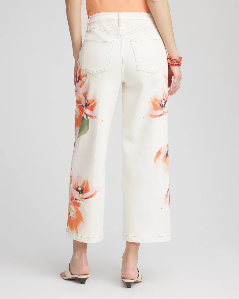 Chico's Petite Floral High-Rise Wide-Leg Cropped Jeans