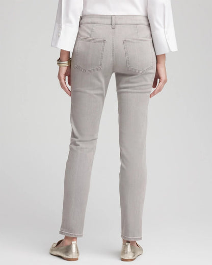 Chico's Petite Silver Pull-On Slim Ankle Jeggings