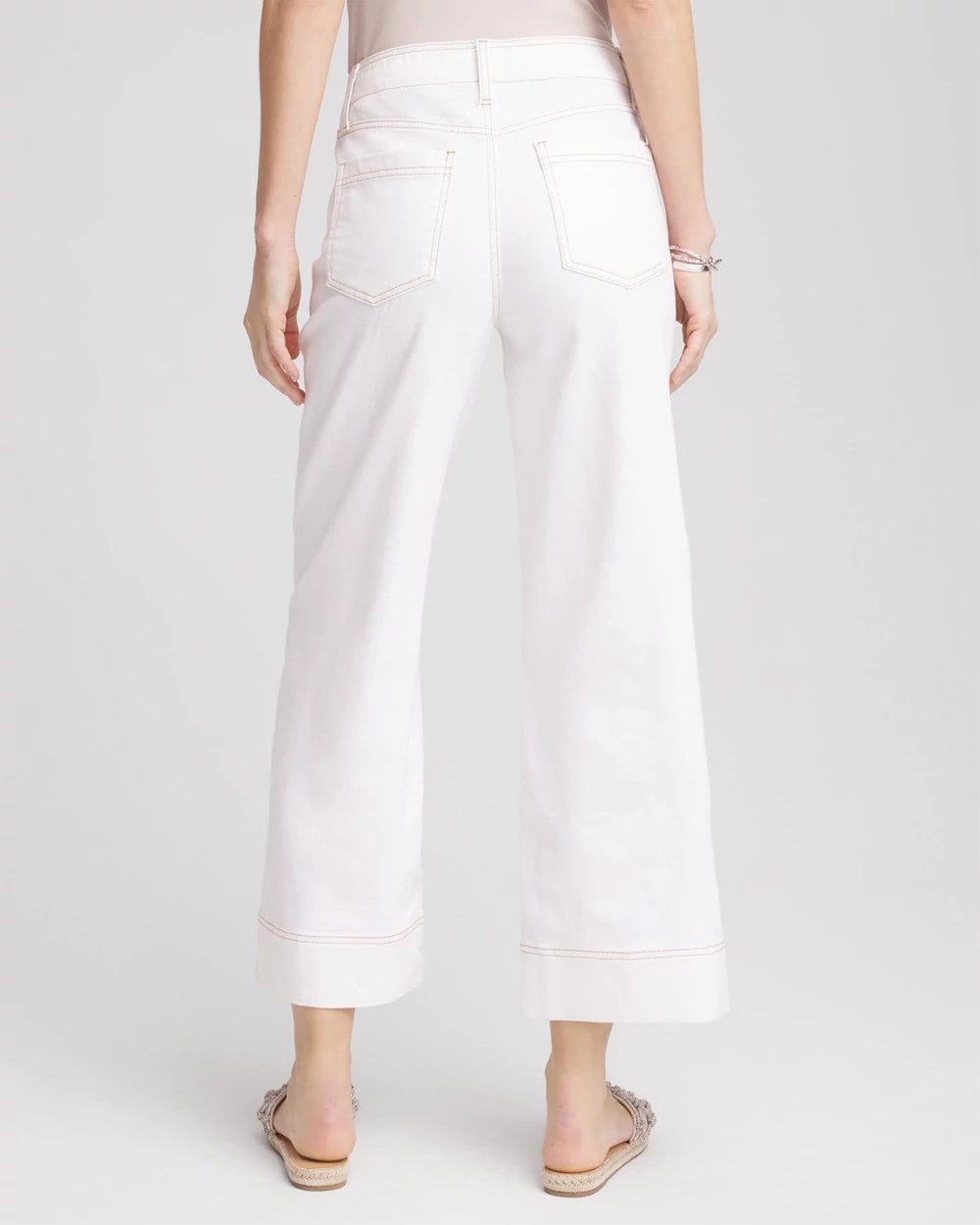 Chico's Petite No Stain Pull-On Wide Leg Cropped Jeans