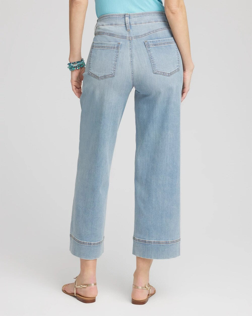 Chico's Petite Pull-On Wide Leg Cropped Jeans