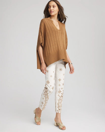 Chico's Petite Embellished Girlfriend Slim Ankle Jeans