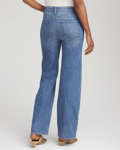 Chico's Petite Appliqué High-Rise Wide-Leg Jeans