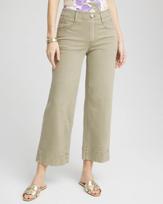 Chico's Petite Pull-On Wide-Leg Cropped Jeans