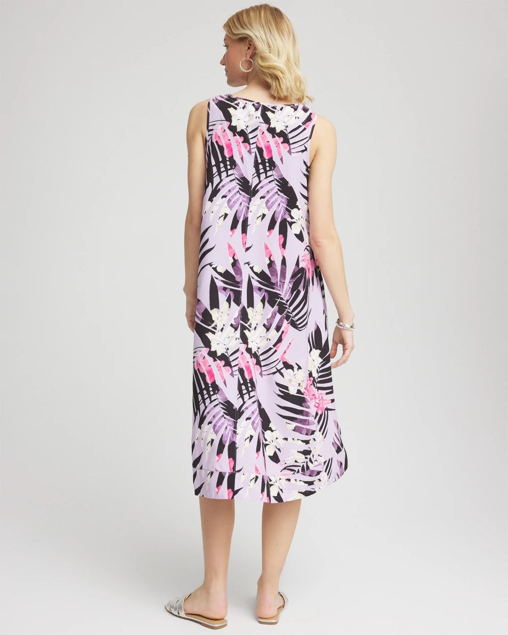 Chico's Zenergy® Floral Palms Lightweight Midi Dress