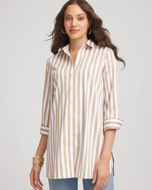 Chico's No Iron™ Neutral Striped Tunic