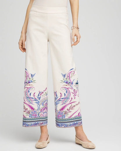 Chico's Brigitte™ Paisley Wide-Leg Cropped Pants