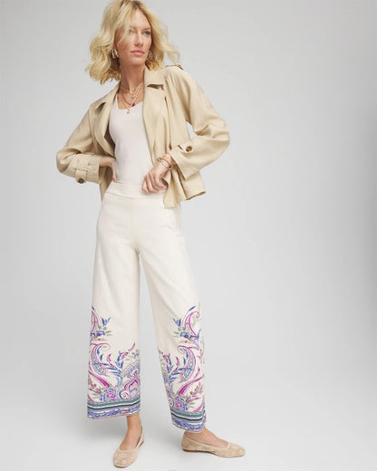 Chico's Brigitte™ Paisley Wide-Leg Cropped Pants